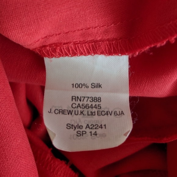 Madewell Red Silk Verdana Peplum Blouse XS - Picture 9 of 10